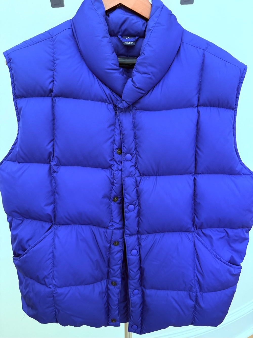Lands' End Men's Quilted Puffer Vest in Royal Blue